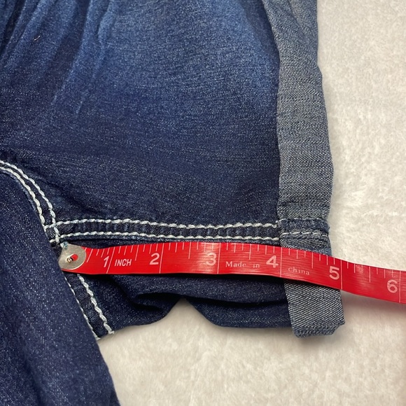 Cato Dark Blue Denim Shorts with Sparkling Details on the Pockets - Picture 7 of 8